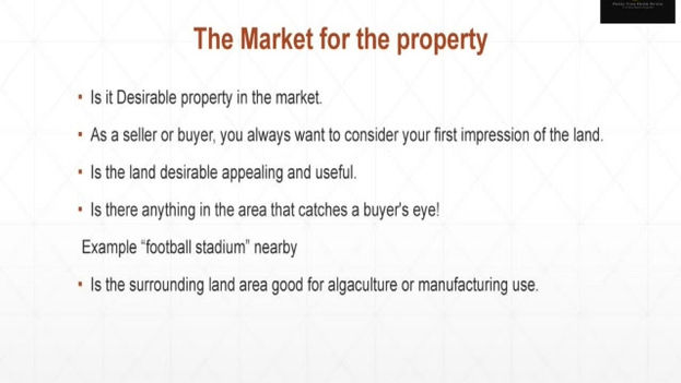 How to determine land value and factors affects pricing